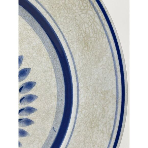 Arabia Finland Blue Rose Dinner Plate Flower 10" Hand Painted Set of 2 Vintage - Picture 6 of 7